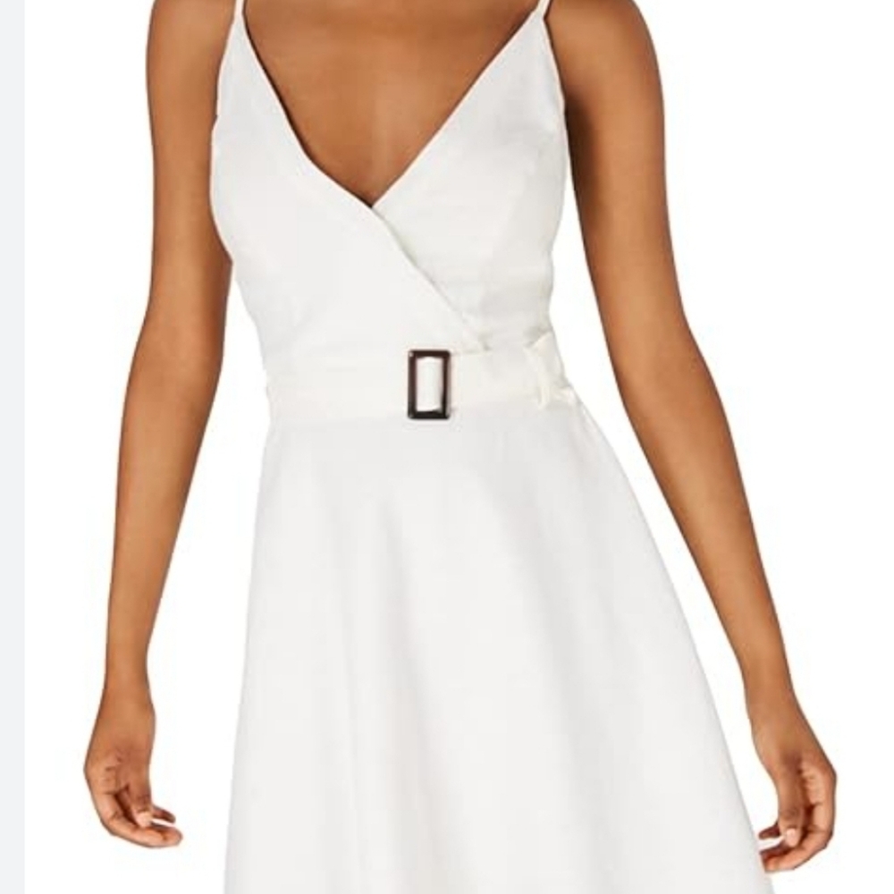 Sequin Hearts white belted dress Graduation/wedding
